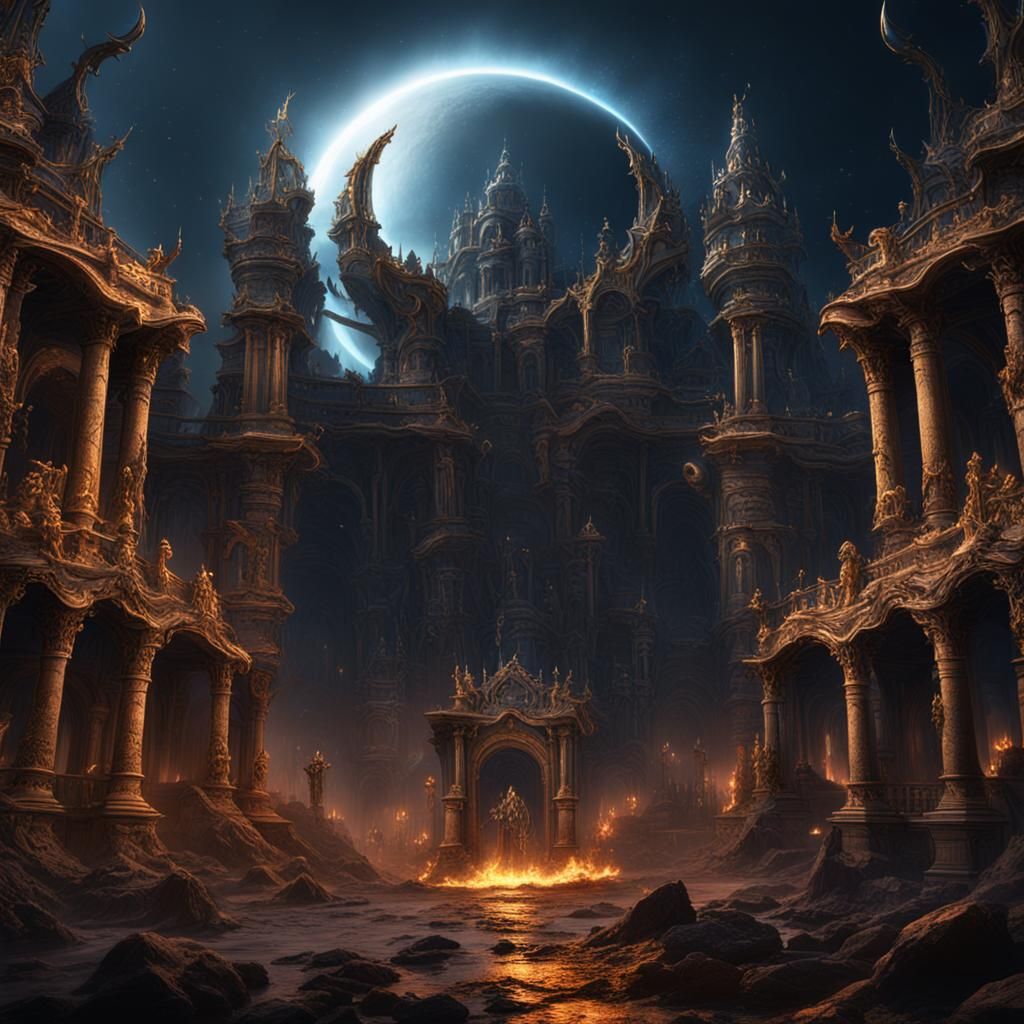 Fantastical Eclipse Matte Painting in Deep Color