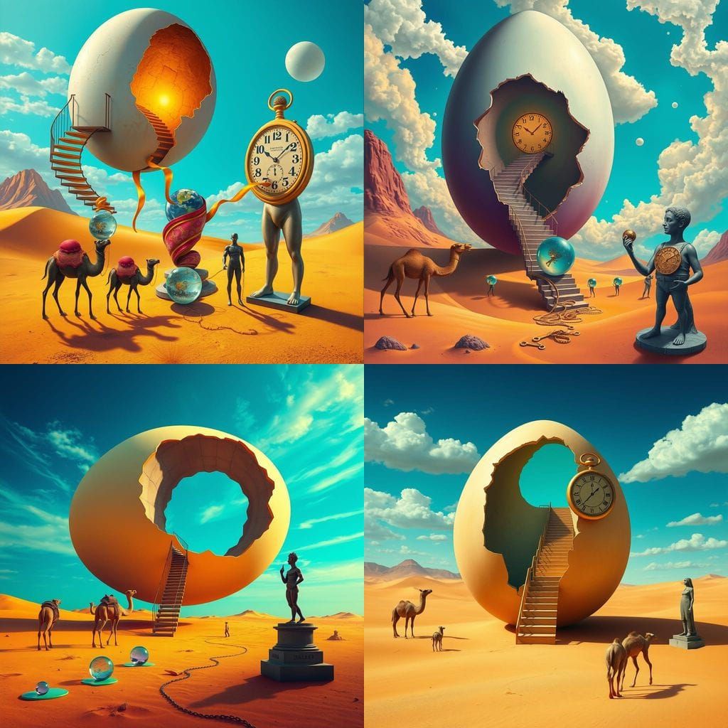 Surreal Desert Dreamscape: A Dalí-Inspired Vision