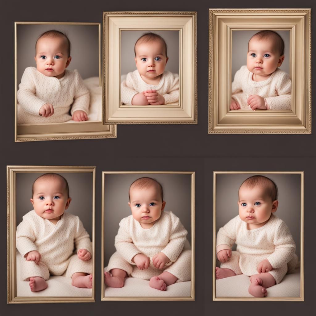 Adorable Quadruplet Babies Portrait