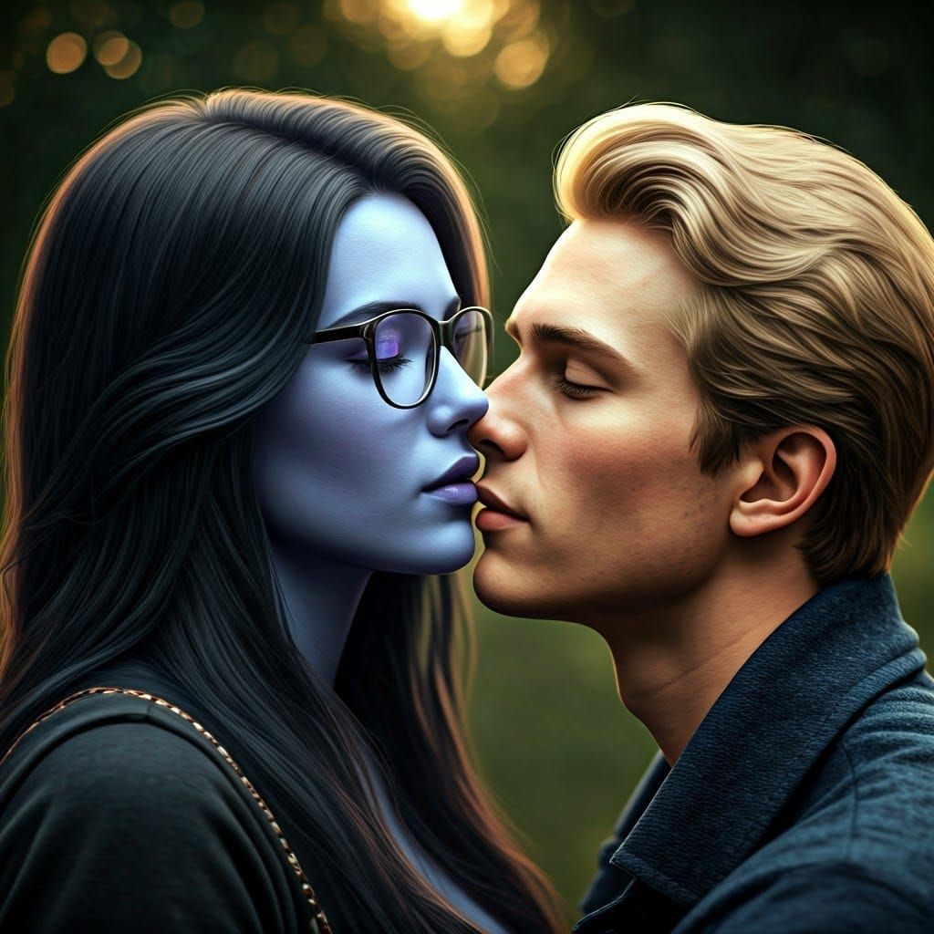 Hyperreal Portrait of a Romantic Couple in a Serene Natural ...