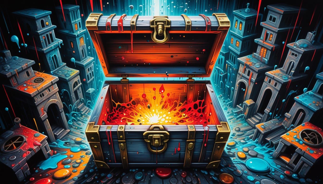 Glowing Treasure Chest Unleashes Miniature Worlds