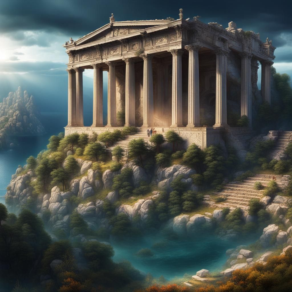 Cinematic Greek Exploration: Digital Matte Painting