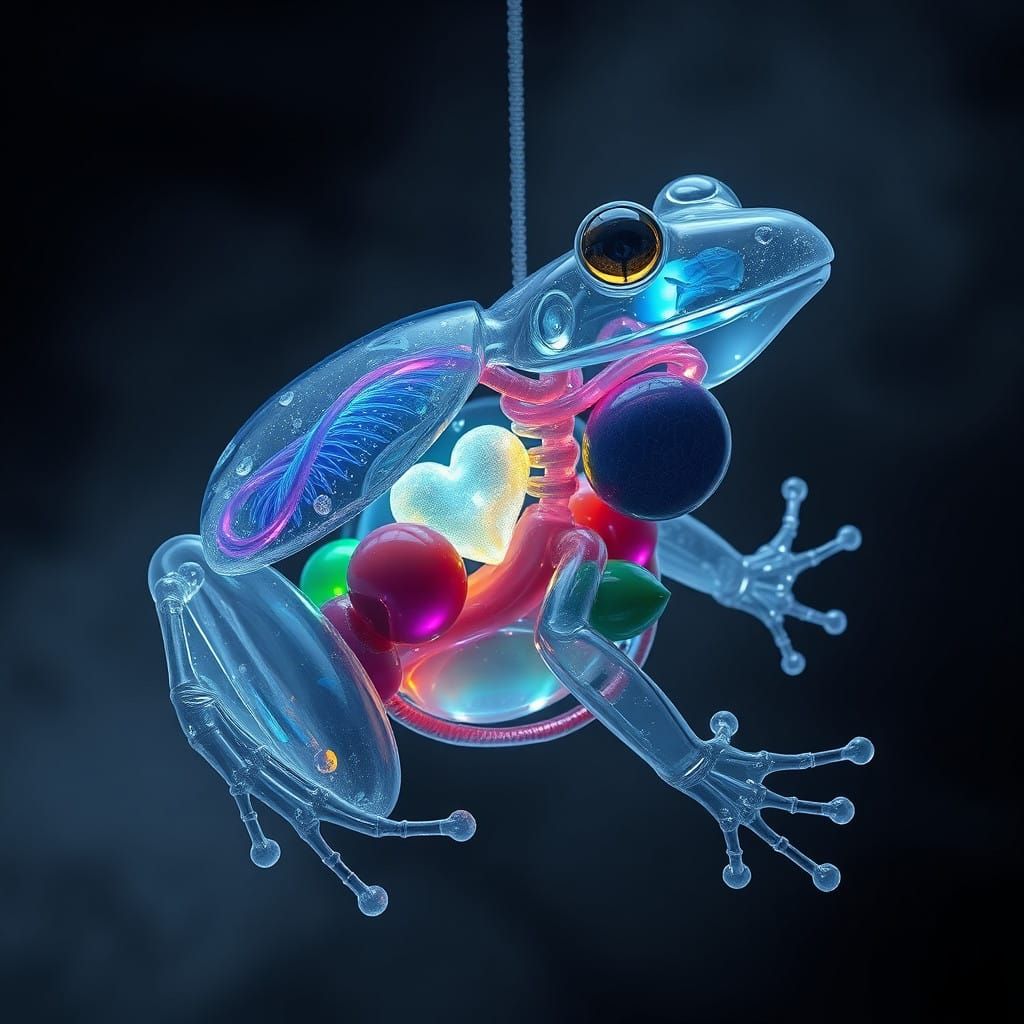 Surreal Glass Frog Anatomy in Ethereal Light