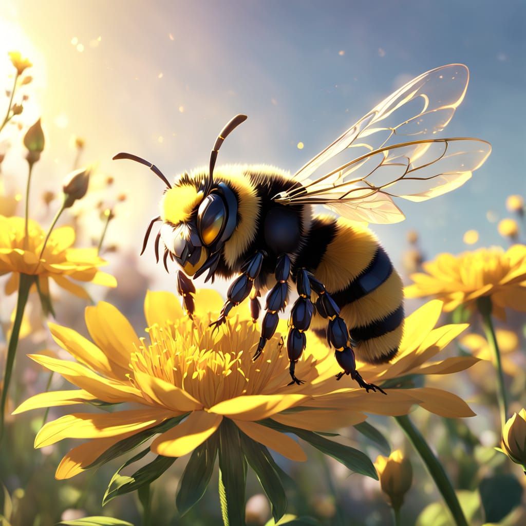 A rosy dozy cute little bumblebee 🐝