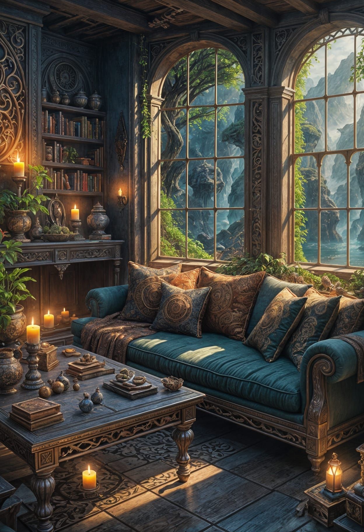 Hyperrealistic Fantasy Art Piece with Intricate Composition