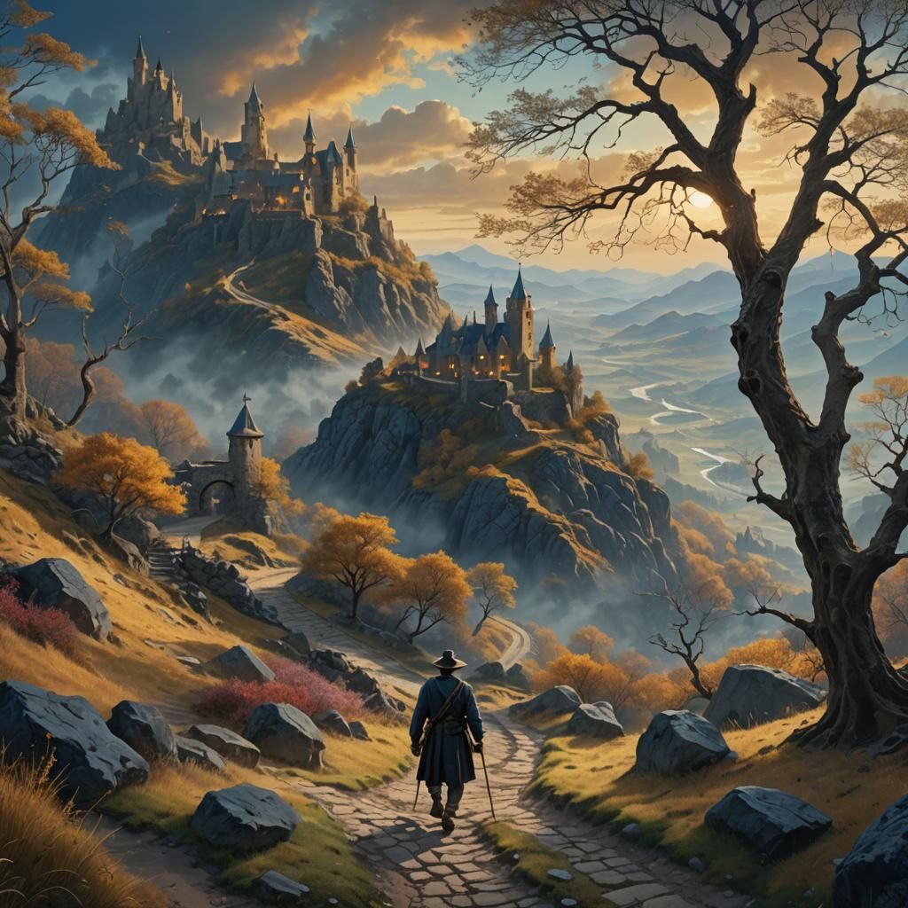 Pilgrim's Journey: Fantastical Digital Matte Painting