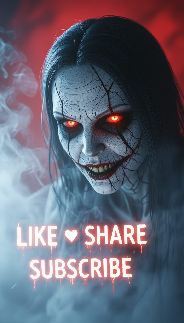 Terrifying Ghost Woman in Dark Fantasy Horror Scene