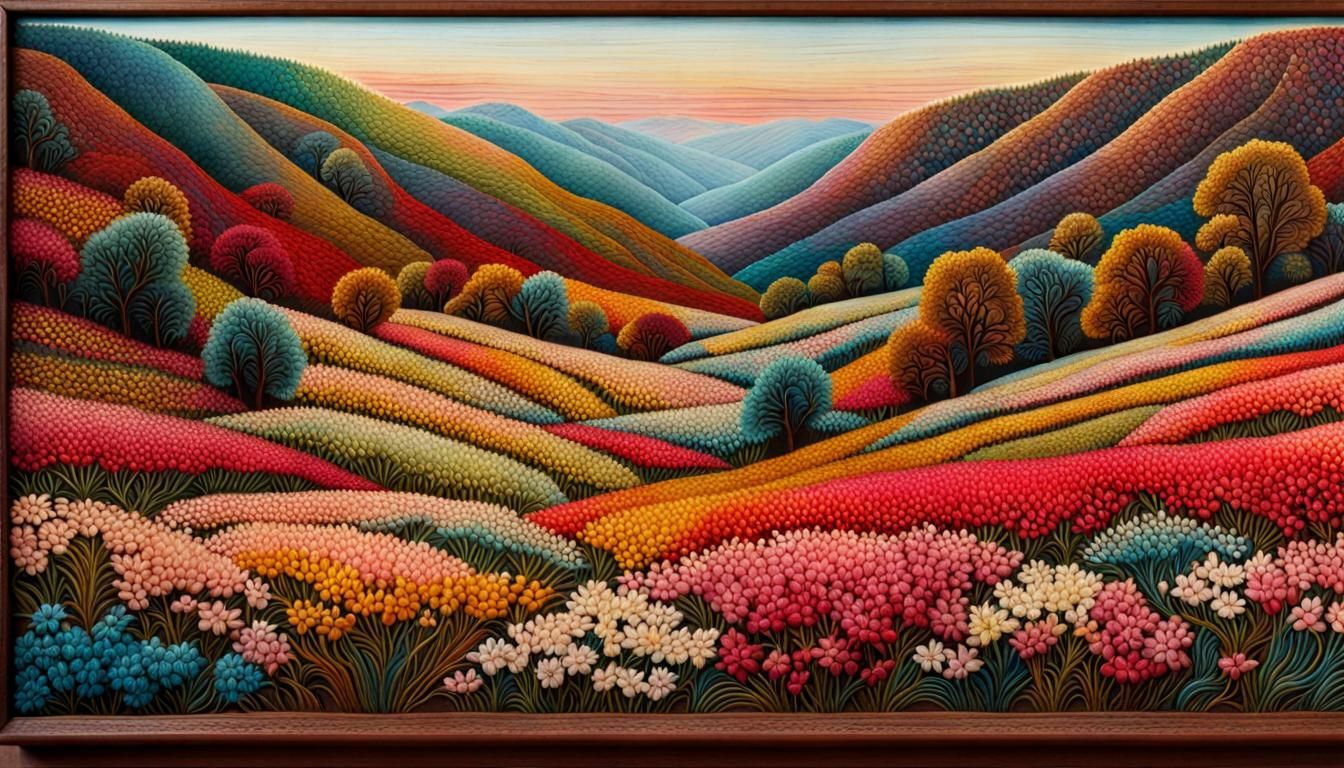 Detailed Lace Art on Wood in Photographic Style