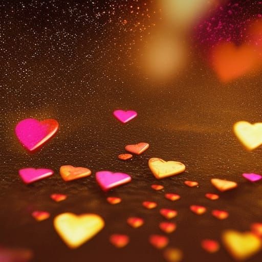 Man Dancing on the Moon with Lovehearts