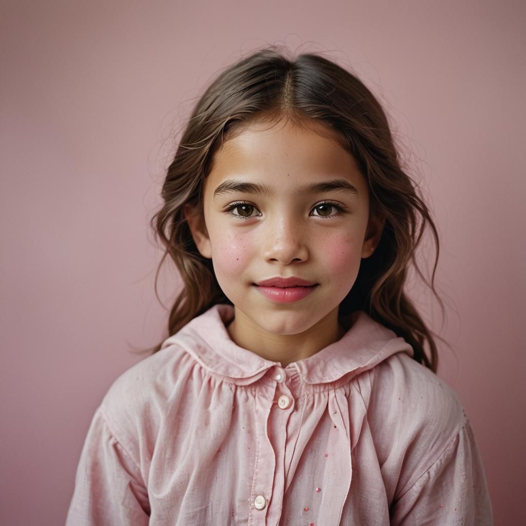 Smiling Girl Portrait in Vibrant Colors