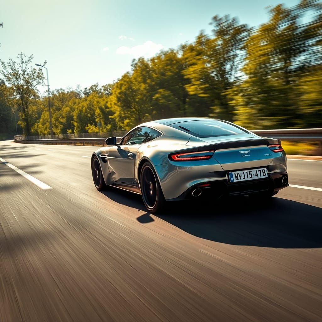 Aston Martin Vantage Speeds Down Autobahn in Dynamic Photo