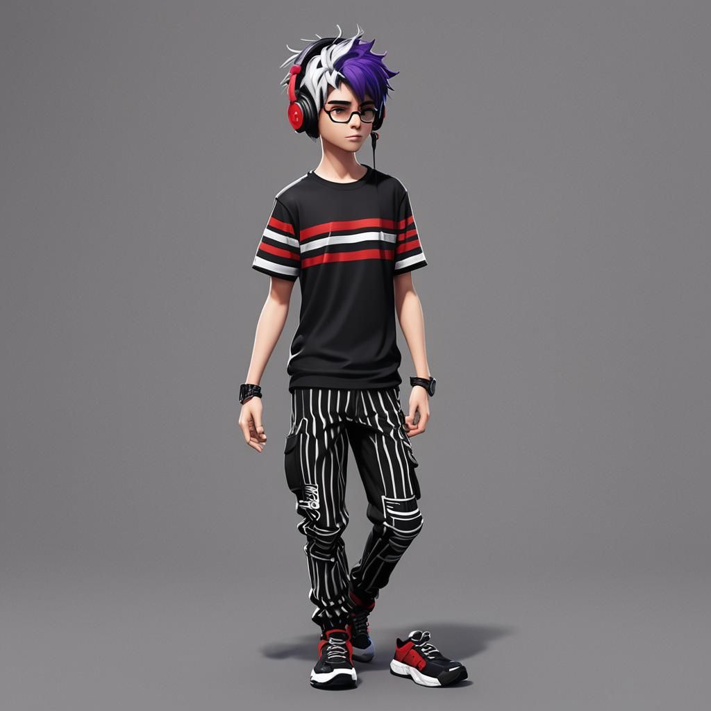 Anime Roblox Character with Purple Headphones