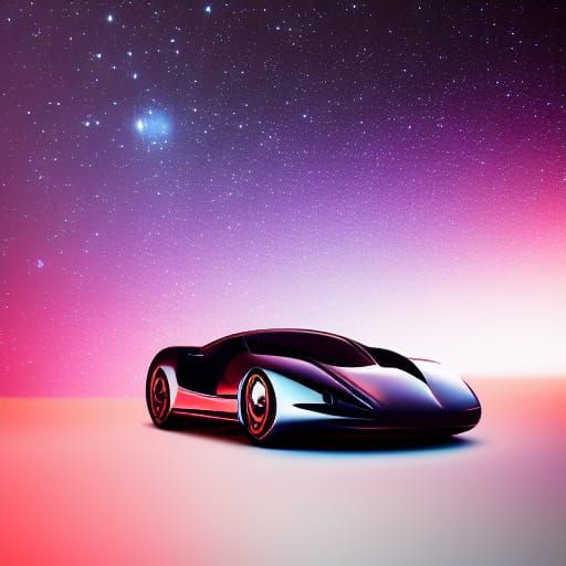 Futuristic Car Drifting Through Space: Photography