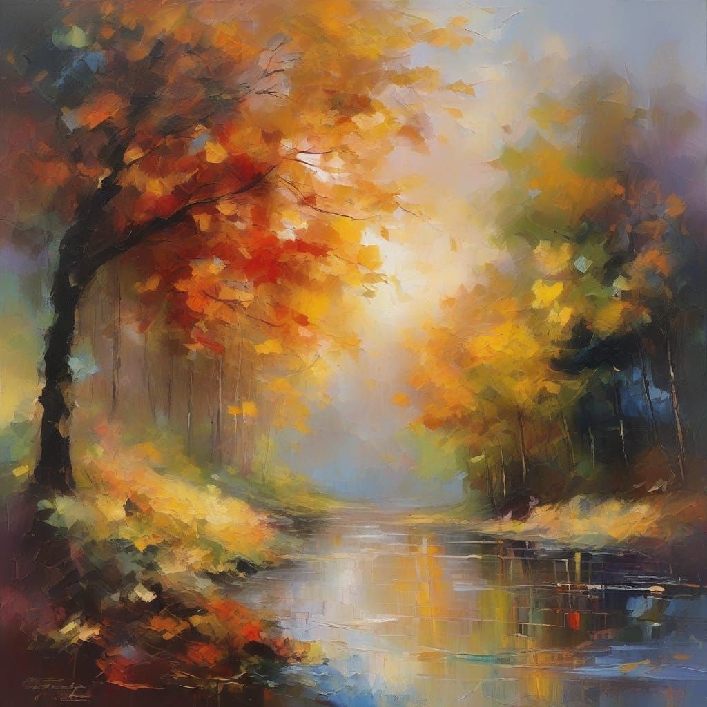 Poet in Serene Dreamscape by Meandering Stream