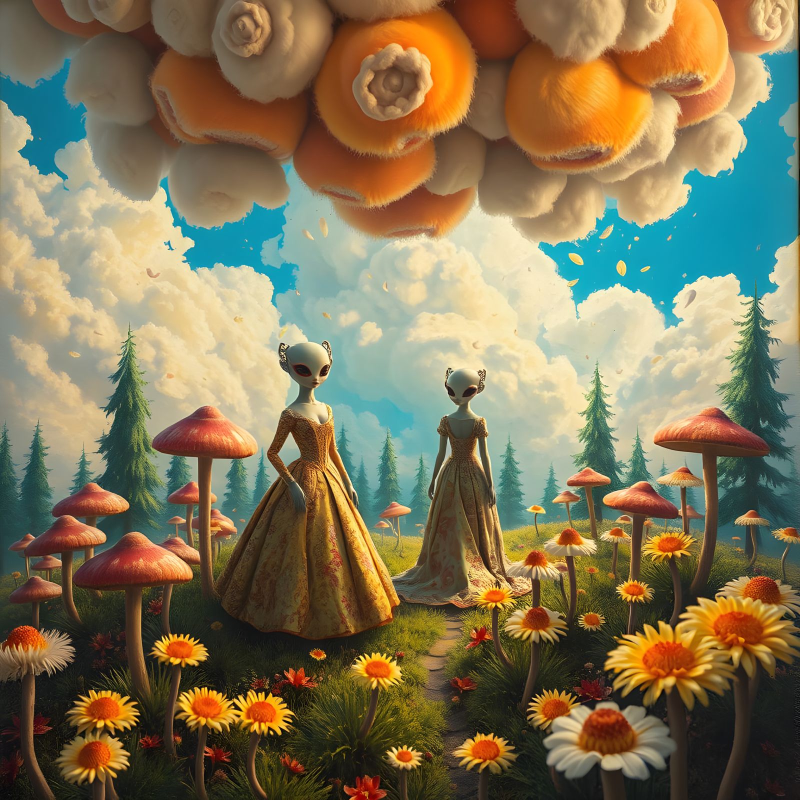 Magical Nordic Forest with Alien Couples in Haute Couture