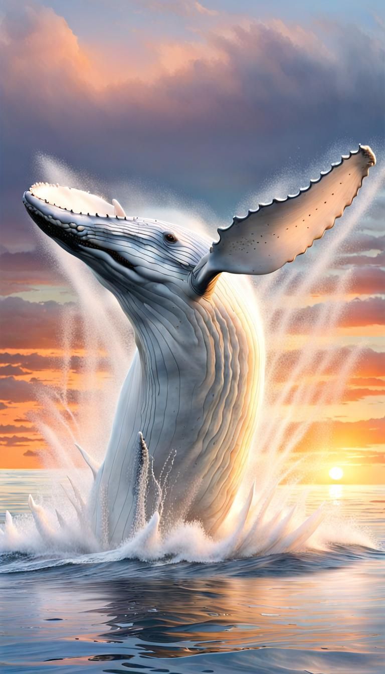 An albino humpback whale