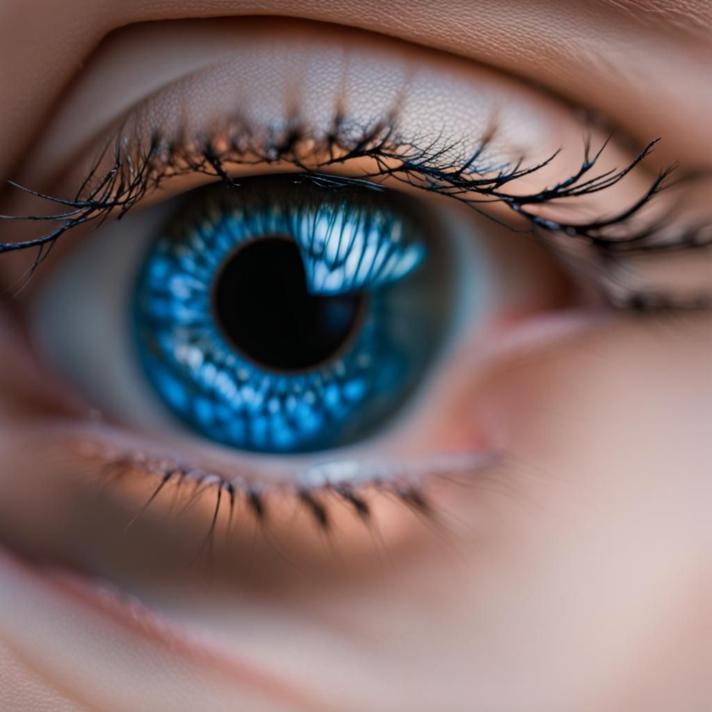 Dramatic Macro Shot of a Bright Blue Eye
