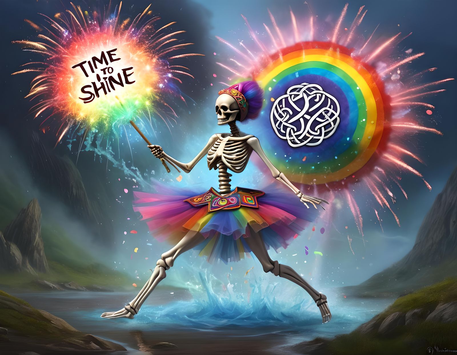 Pixie Skeleton Sorceress Protects with Love Shield