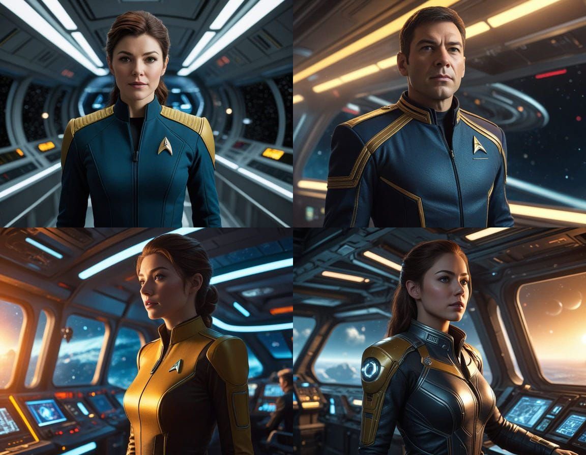 Starship Captain Jewel Staite on Starfleet Bridge
