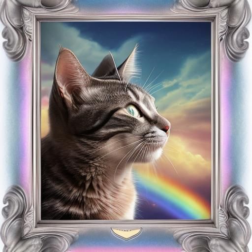 Cat Portrait in Heavenly Memorial Frame