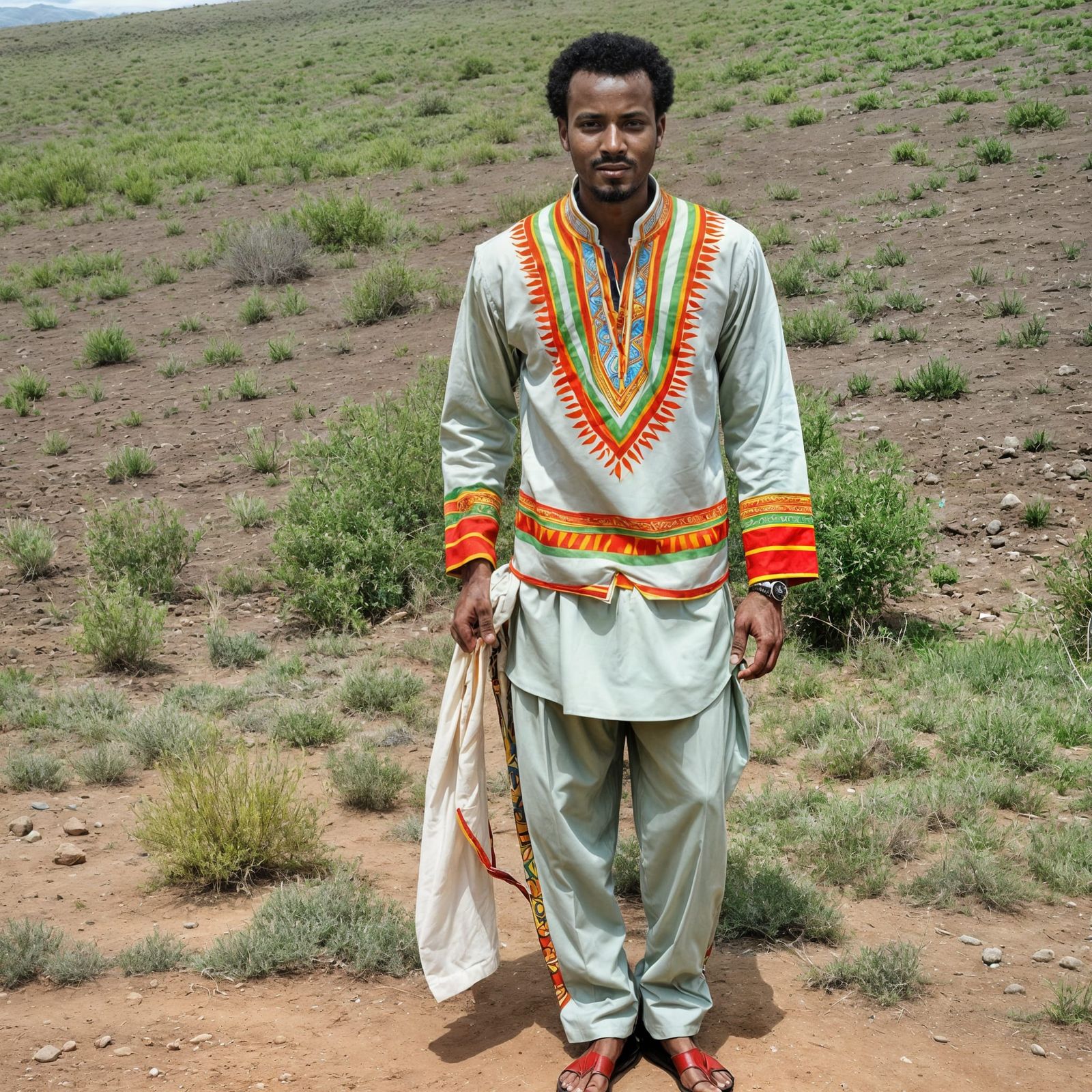 Ethiopian Man in Traditional Suit, Addis Ababa Portrait