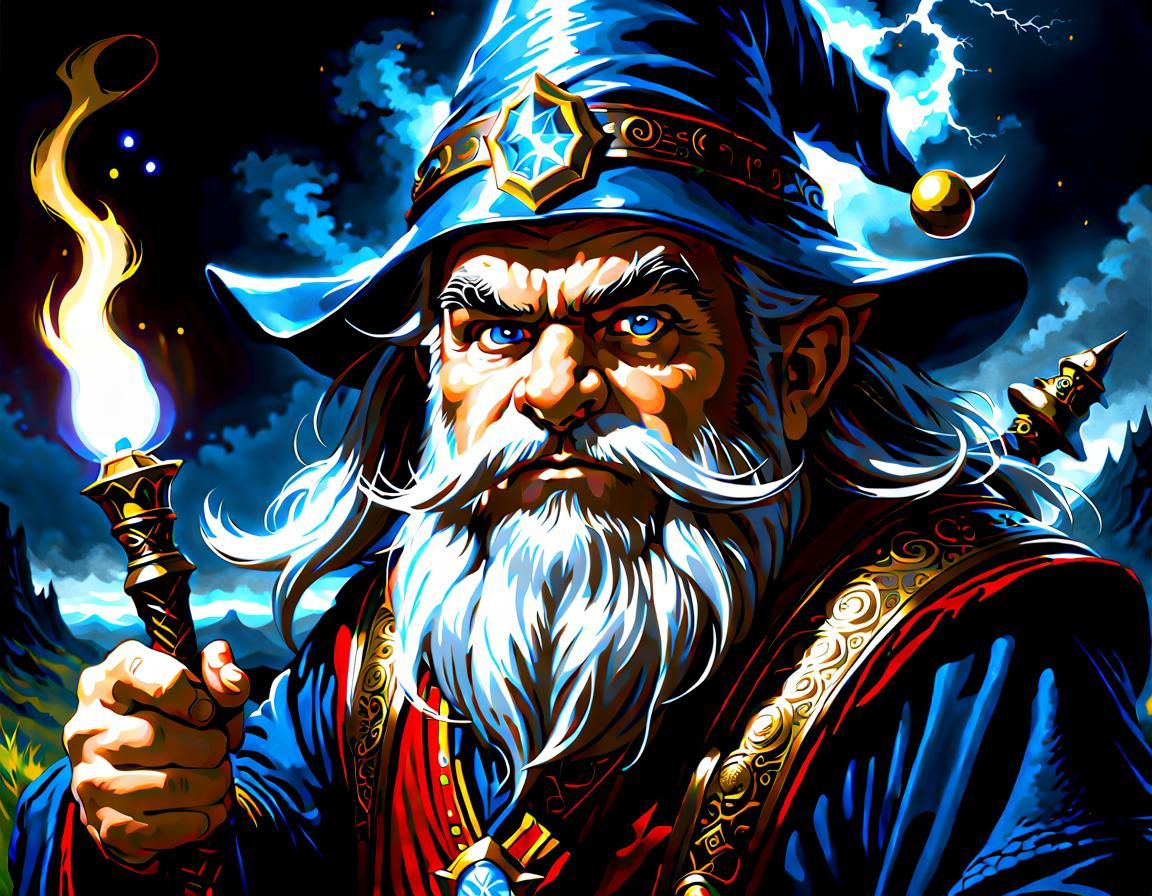 Dwarf Wizard Portrait in Grimdark Style