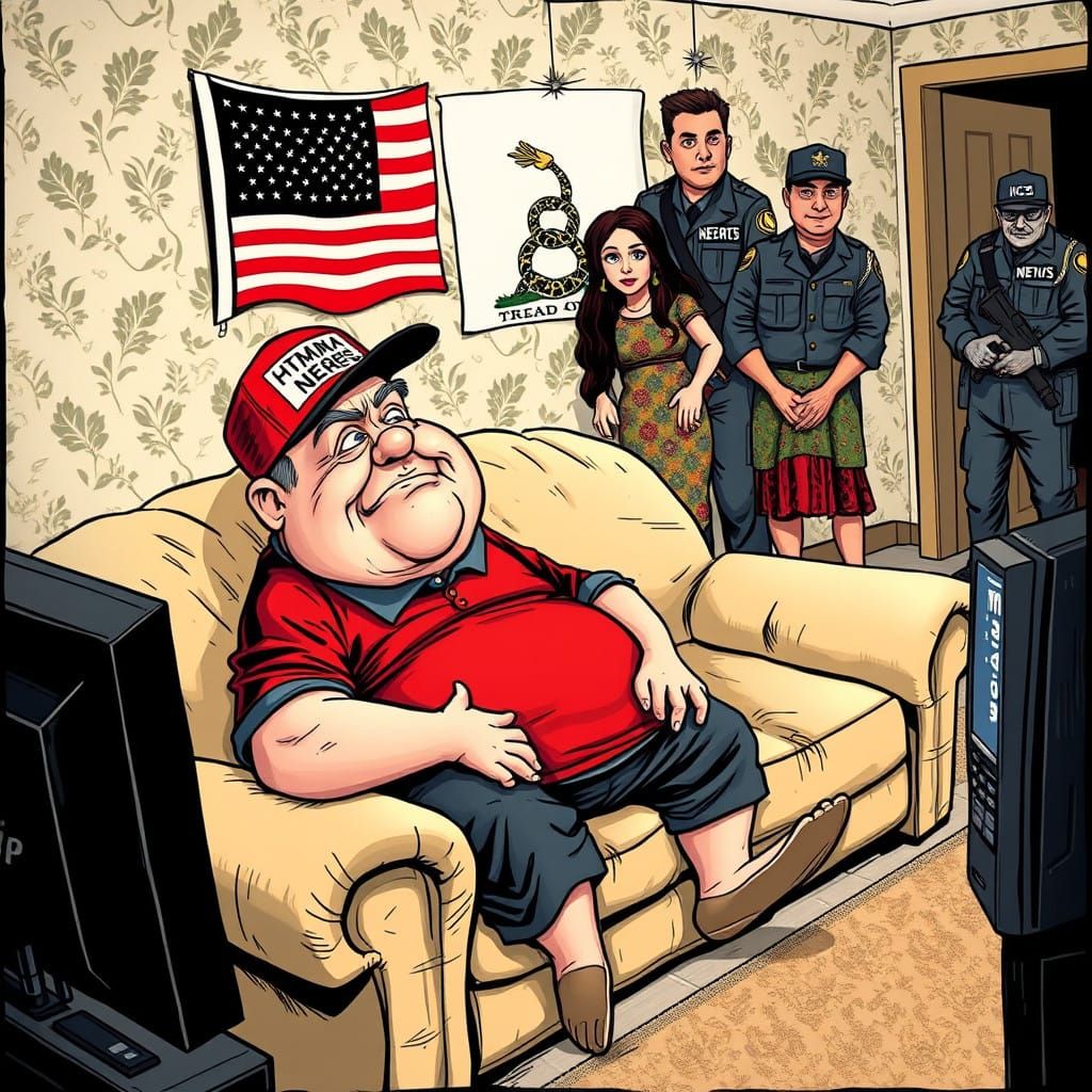 Blind Loyalty, Shattered Reality: A Satirical Cartoon