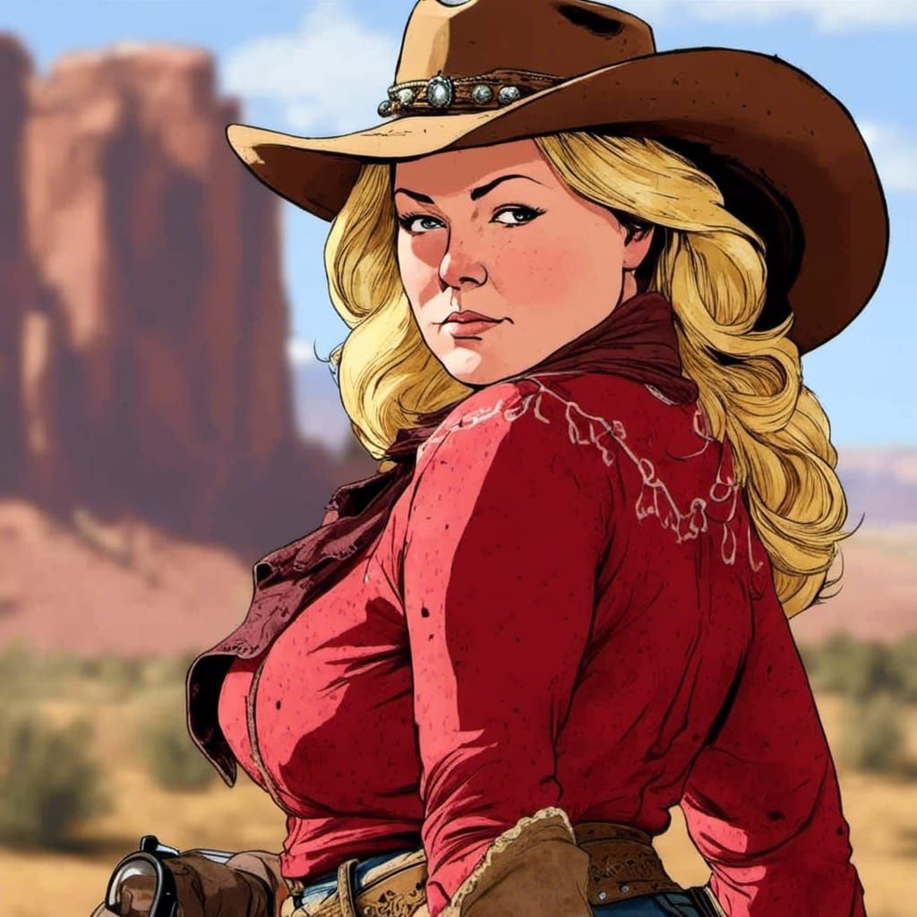 Cowgirl Portrait in Red Dead Redemption Style