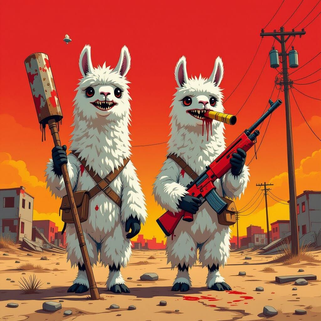 Dystopian Furry Creatures in Comic Book Style
