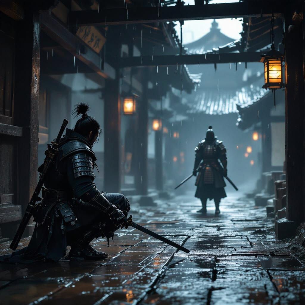 Sekiro Shinobi Ambush in Dark Temple Corridor