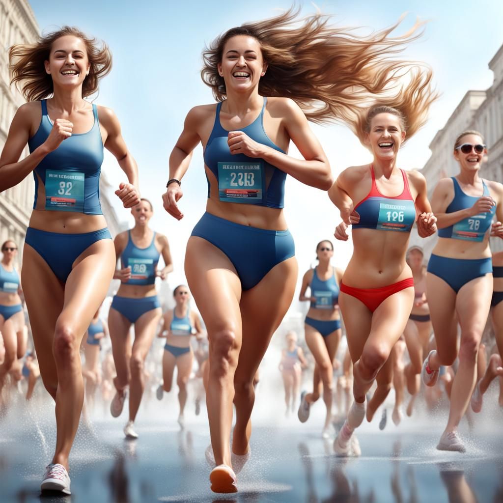 Marathon Runners in City Race