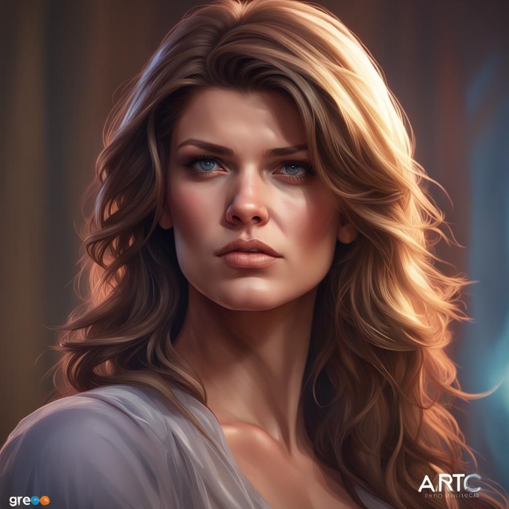 Beautiful Woman Portrait in Hyperdetailed Digital Art Style
