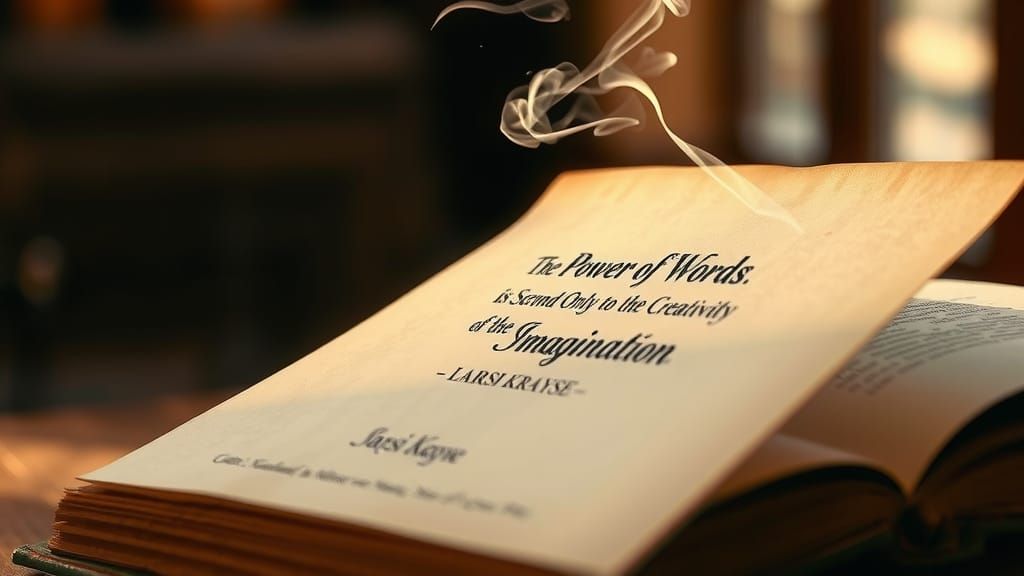 Elegant Ink Lettering on Vintage Book Page