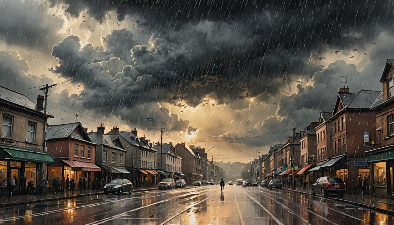 Melancholy Watercolour Painting: Quiet Moments in the Rain