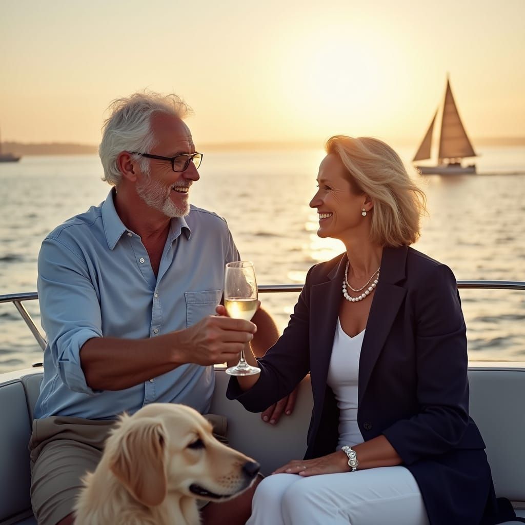 Golden Hour Sailors Enjoying Their Harvest Years on the Ches...