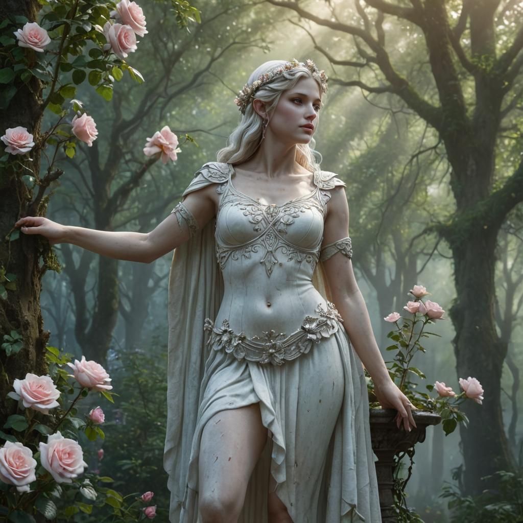 Enchanted Forest Statue in Digital Matte Painting