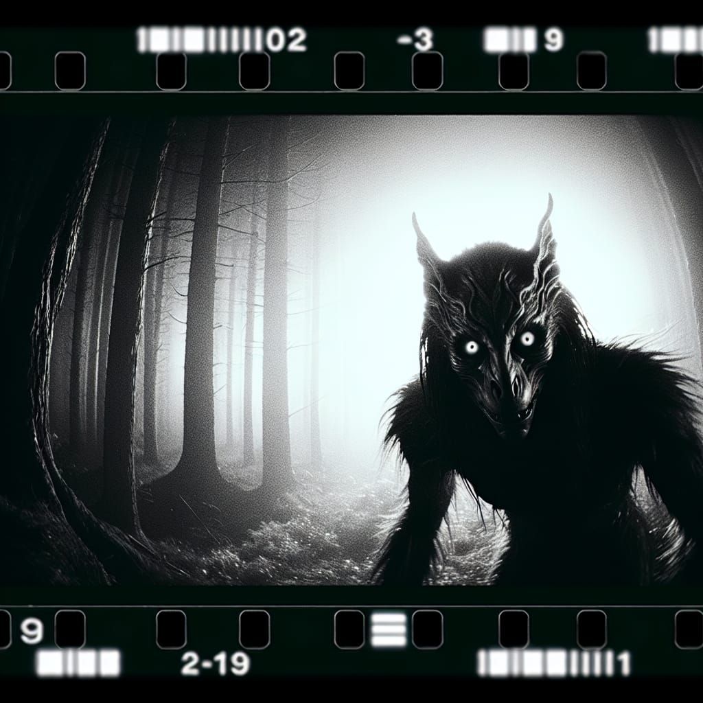 Monochromatic Creature Caught on Camera in the Dark Forest