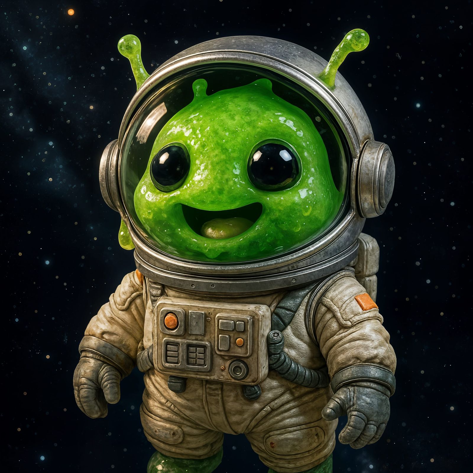 Adorable Snot Astronaut in Outer Space CGI