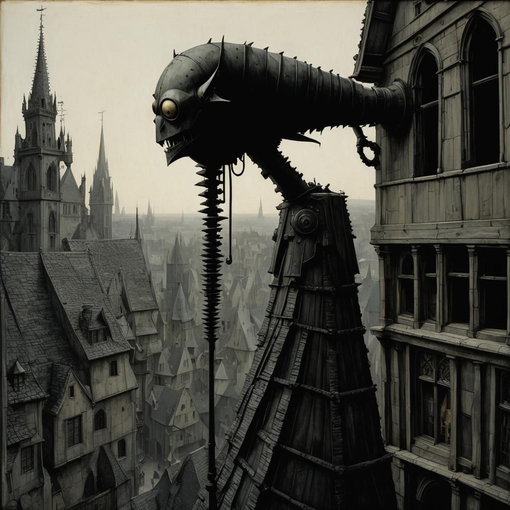 Medieval Robotic Gargoyle Inspired by Bosch