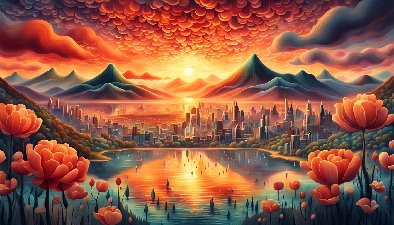 Inspirational Sunset Digital Art in 8K
