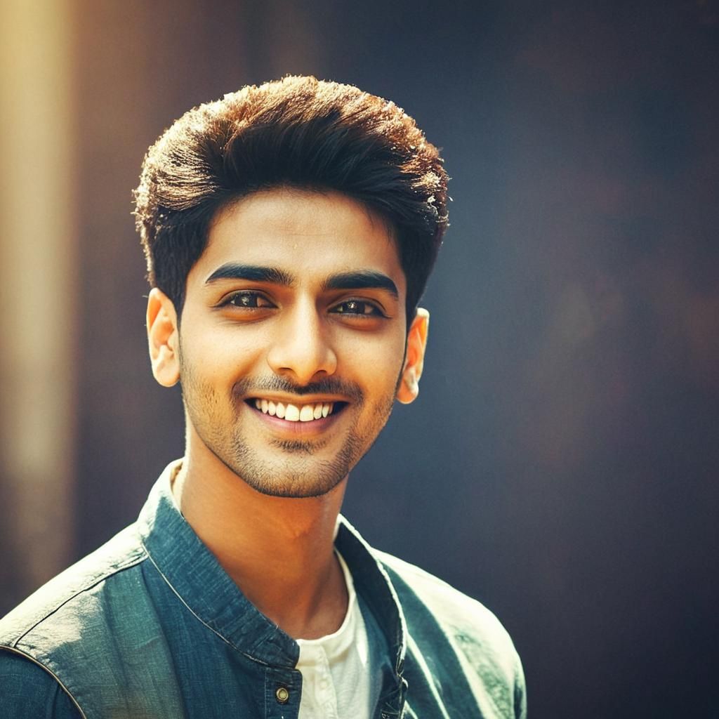 Confident Boy with Trendy Haircut in Cinematic Style