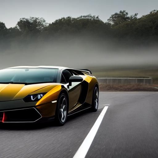 Lamborghini and Bugatti on Misty Highway