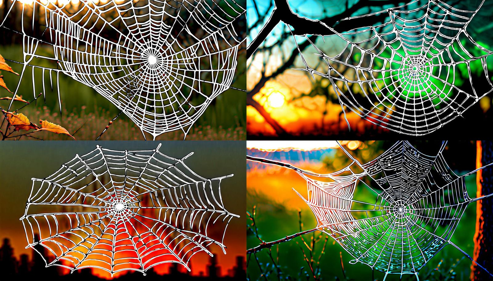 Giant Translucent Spiderweb Shimmers in Light