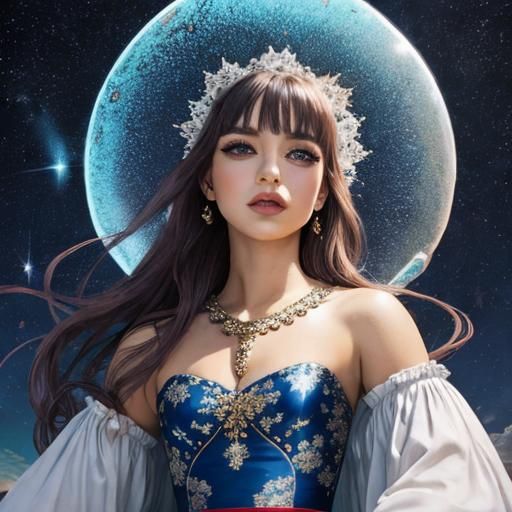 Psychedelic Pillow Fight in Art Nouveau Style