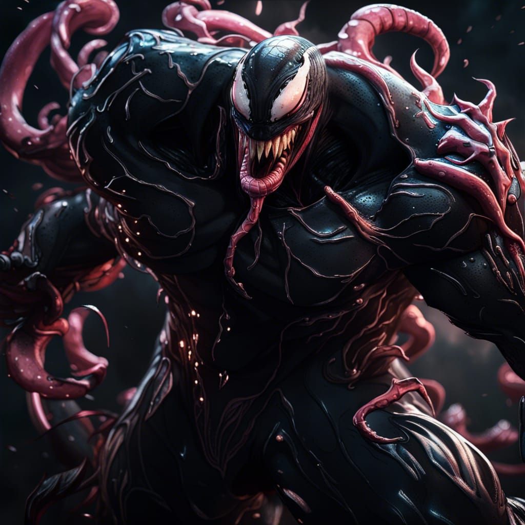 Venom Symbiote Majin Buu: Dark Fantasy Concept Art
