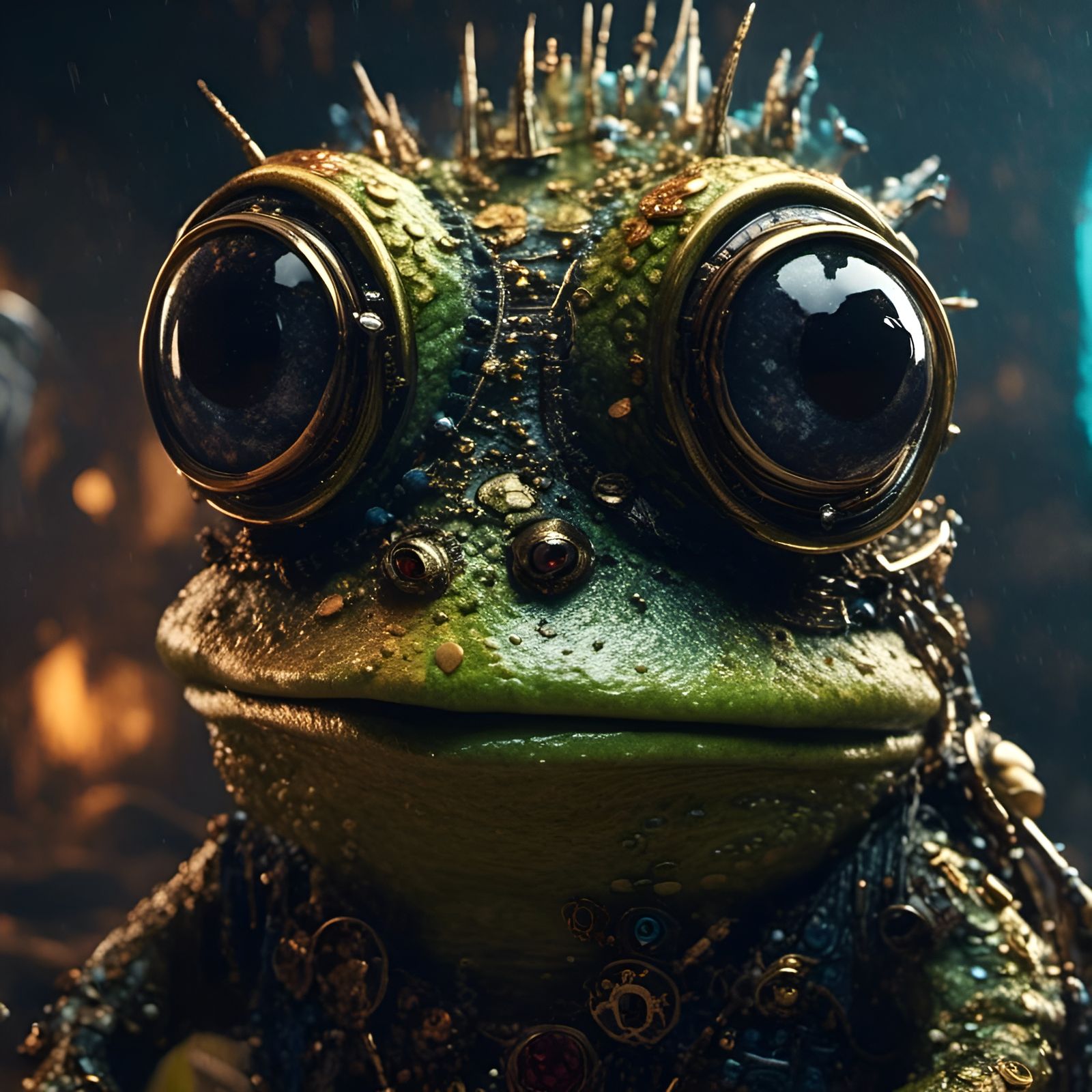Photorealistic Voodoo Minion Frog Close-Up