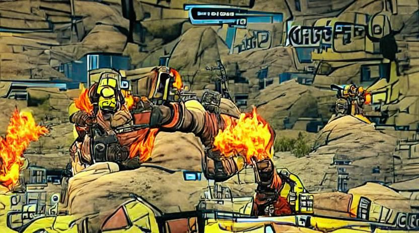 Krieg on Fire: Borderlands 2 Digital Art