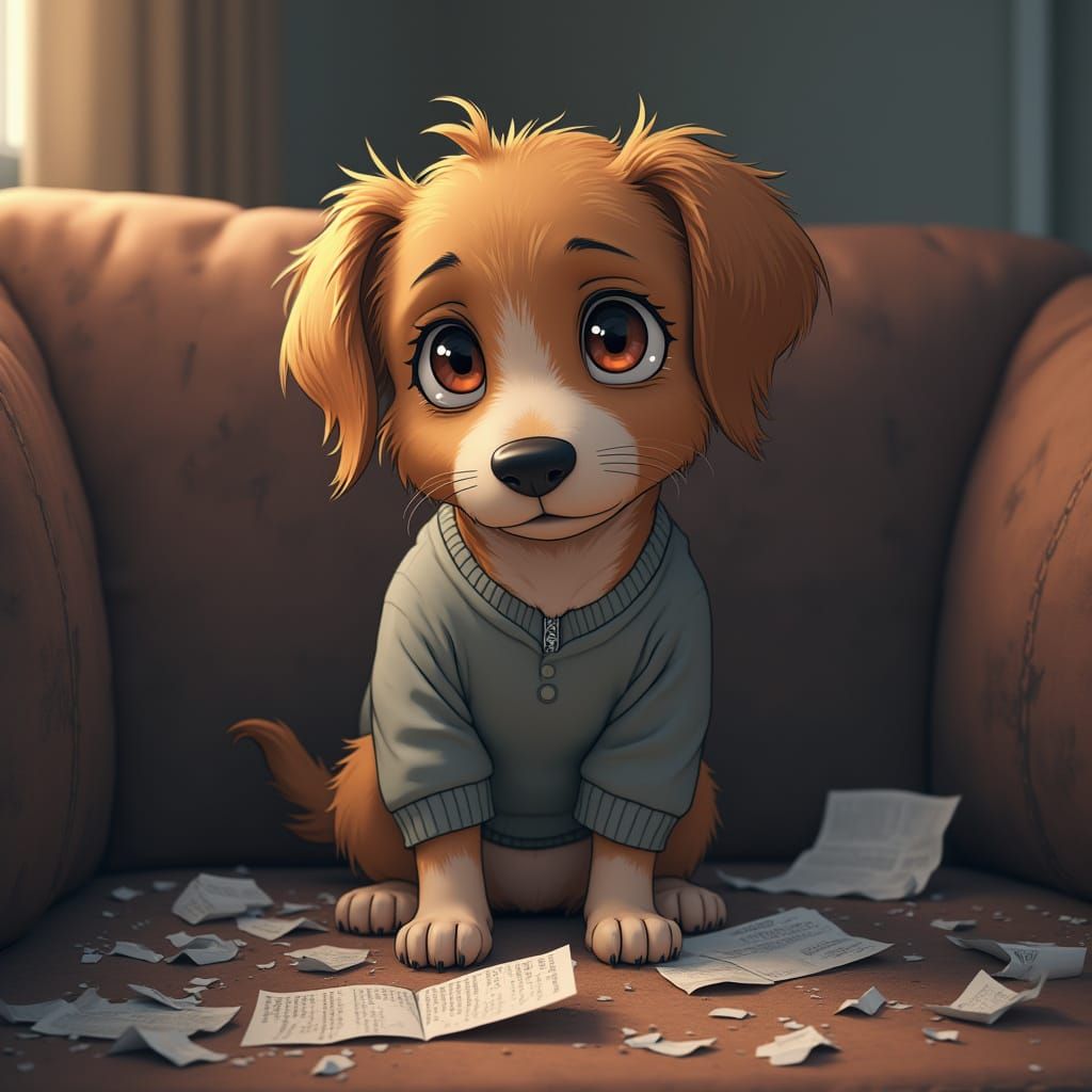 A Melancholic Canine in a State of Despair