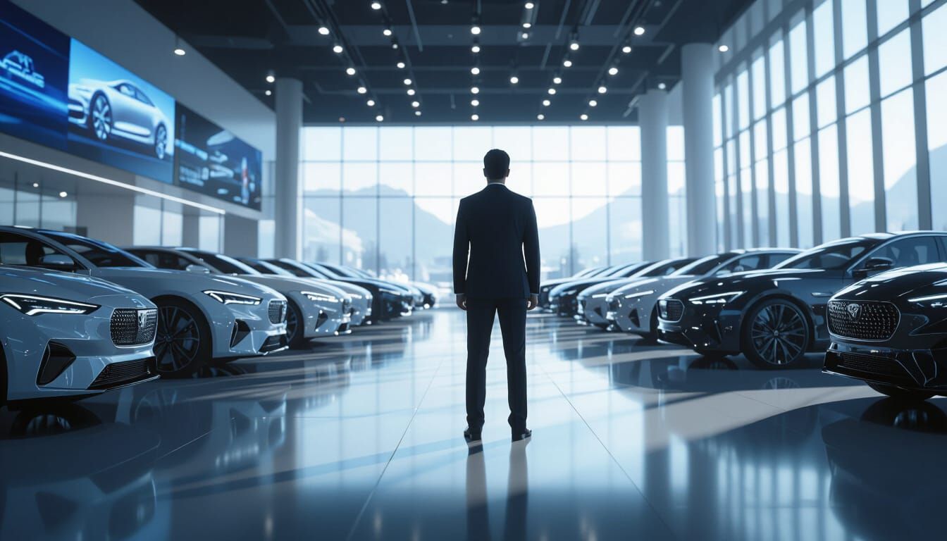 Showroom Manager in 3D Game Cinematic Style