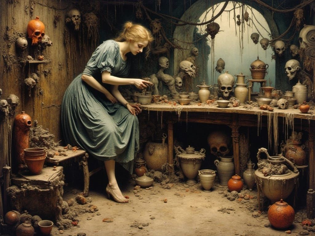 Fantastical Ceramic Art in Impasto Oil Style